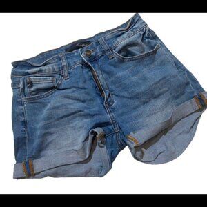 Kancan Micro Mini Shorts Blue Denim Cuffed Hem Summer